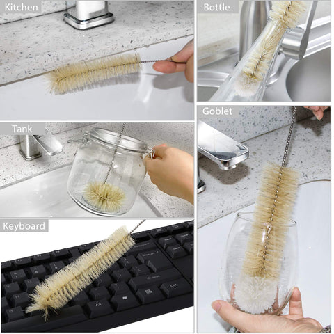 MASTERTOP twist-design bottle brushes reach awkward angles without scratching