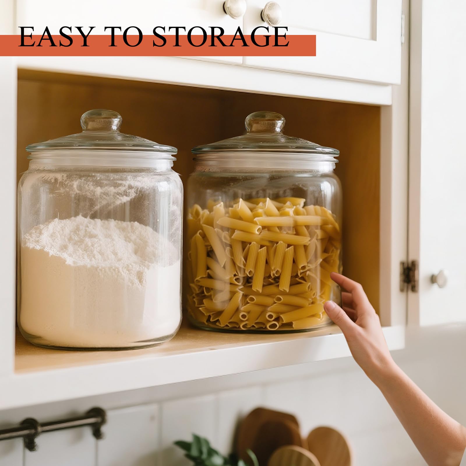 MASTERTOP kitchen display jar enhances pantry organization on countertops.