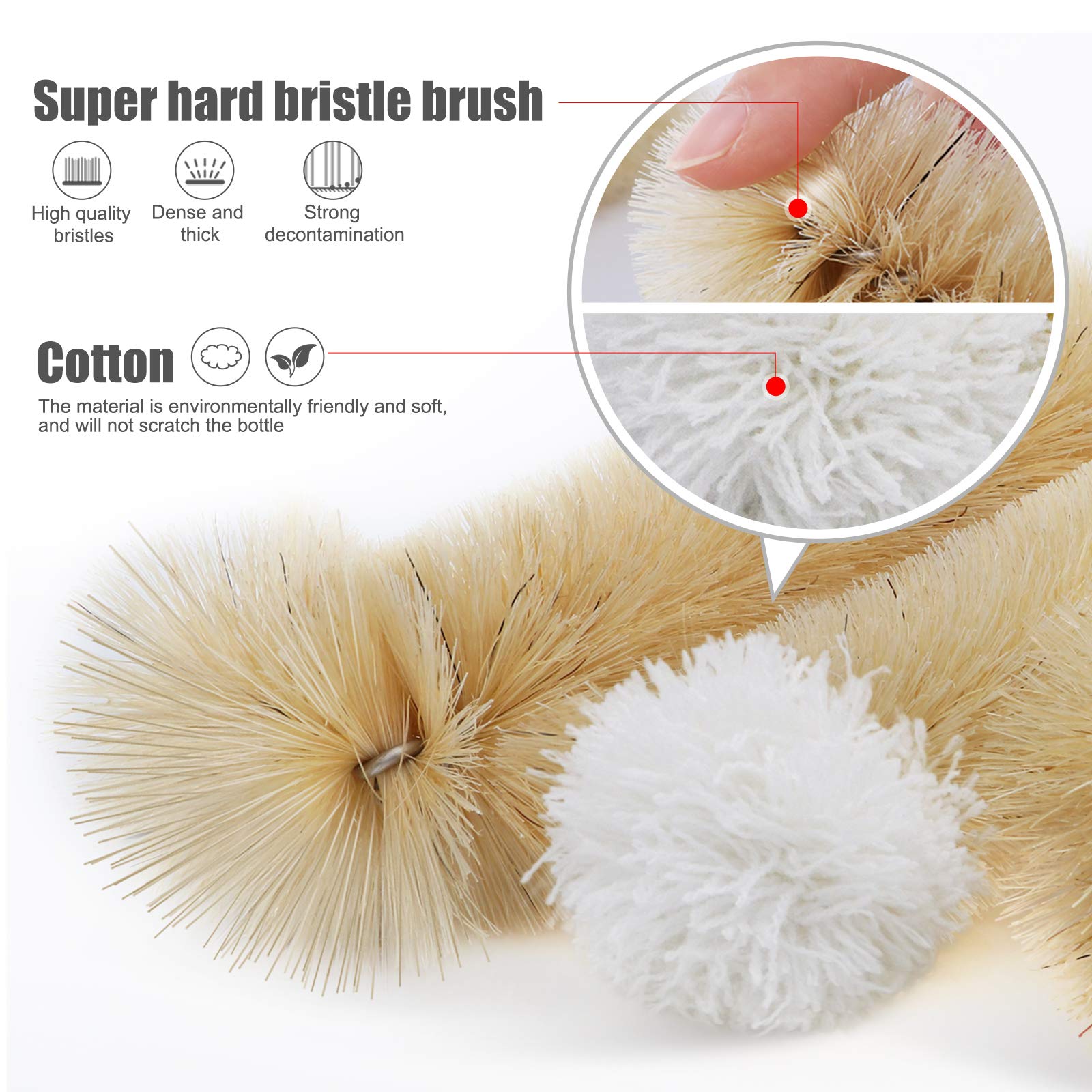 MASTERTOP straw brush cleans narrow spouts with a bendable design for easy access