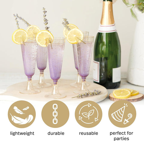 MATANA wedding-reception-ready flutes glitter-closeup adds elegance to ceremonies.
