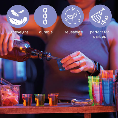 MATANA backlight-reactive shot cups enhance lighting at events.