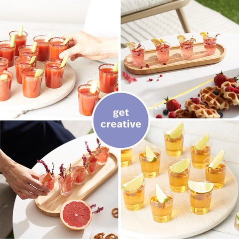 Matana birthday and girls-parties shot glasses accent festive treats with gold glitter.