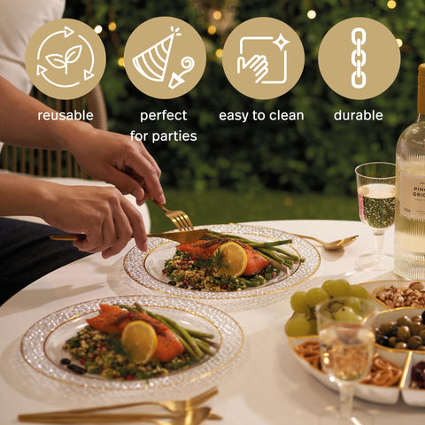 MATANA durable plates for outdoor events and garden parties.