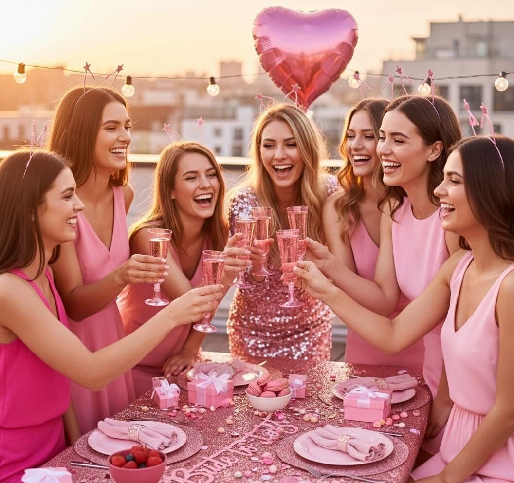 Matana pink glitter 5oz champagne glass ideal for toasts and celebrations.