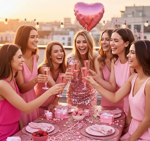 Matana pink glitter 5oz champagne glass ideal for toasts and celebrations.