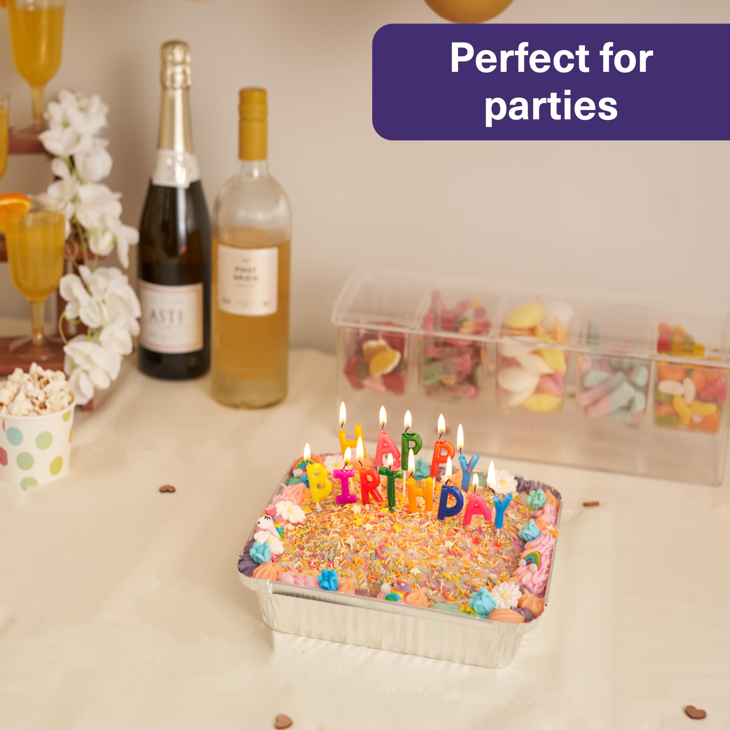 Matana reusable foil tray with lid, easy to clean after events.