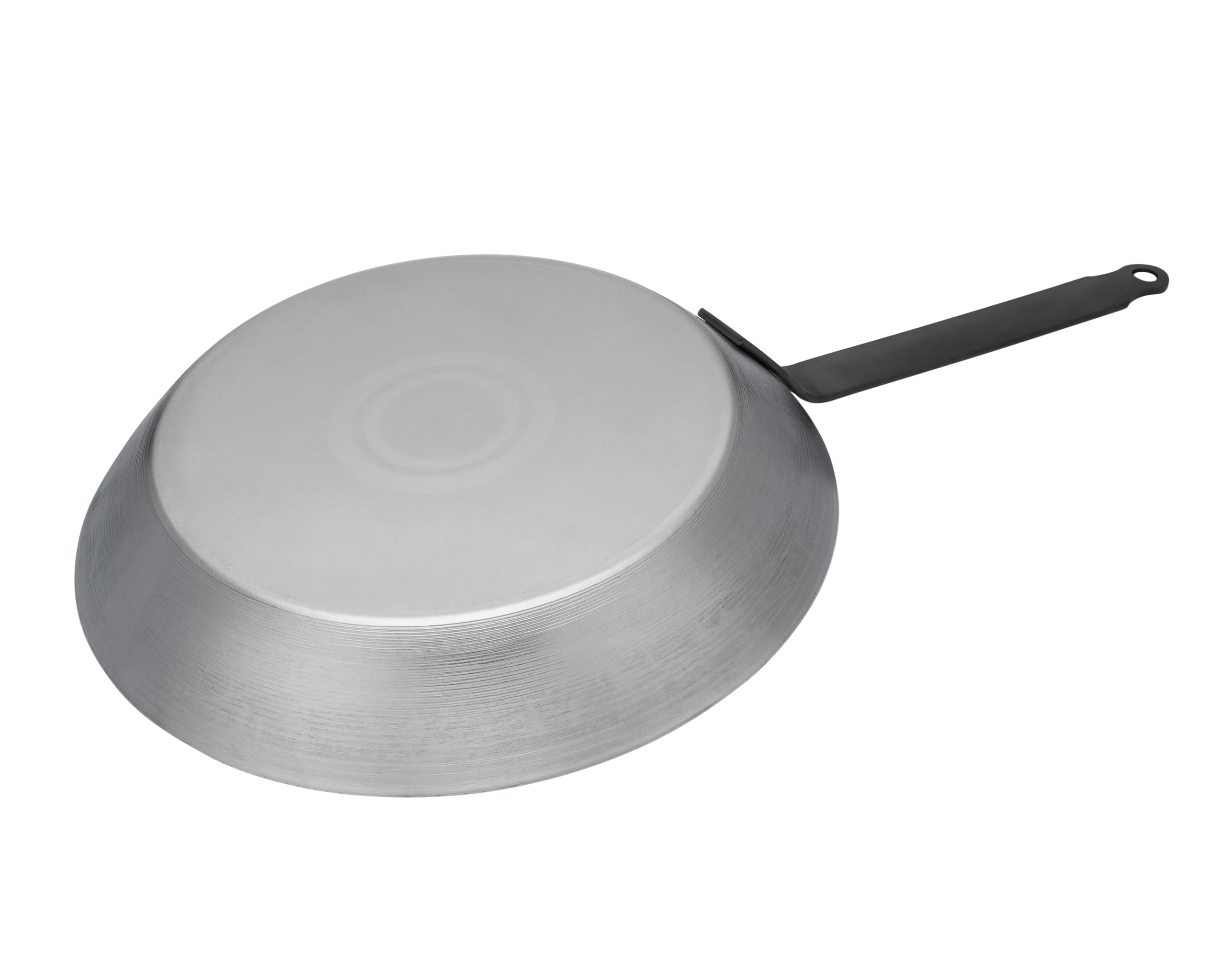 Matfer Bourgeat carbon steel pan handle detail highlighting rivet-free durability