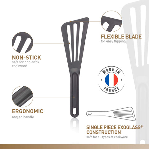 Matfer Bourgeat Exoglass Pelton spatula, dishwasher-safe for quick cleanup