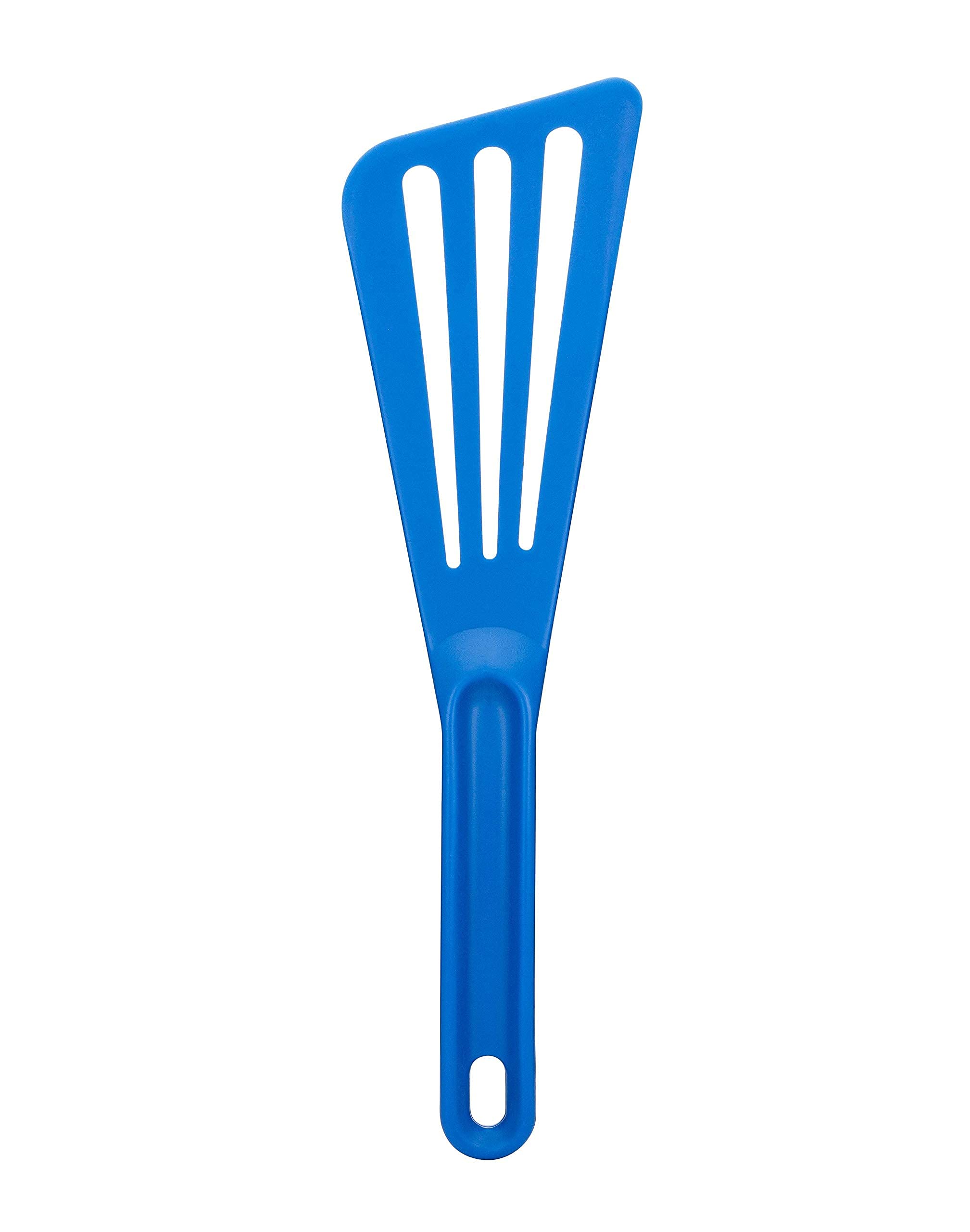 Matfer Bourgeat Exoglass spatula with slotted design drains liquids while cooking