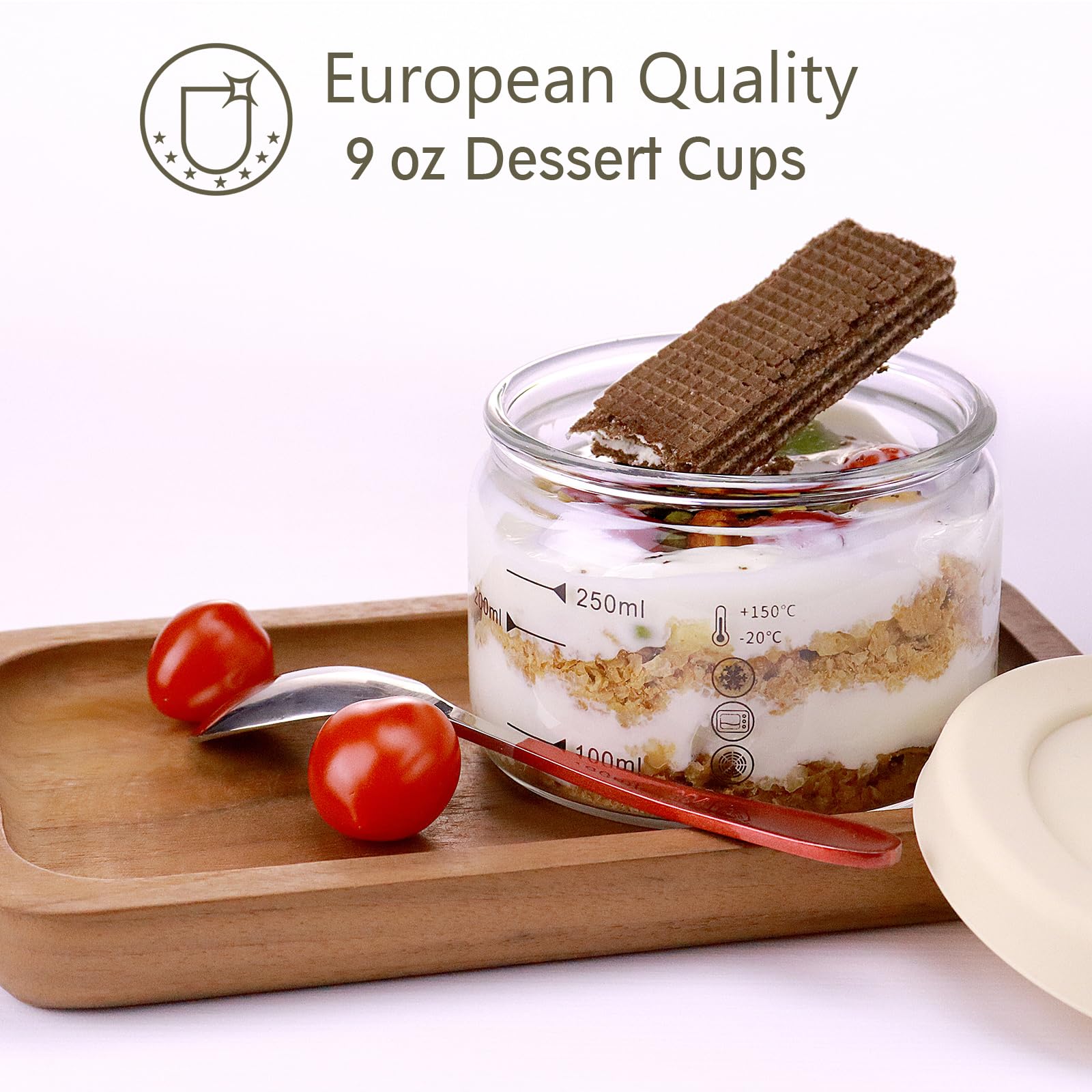 Matifaner 9oz round glass bowls ideal for portioned snacks.