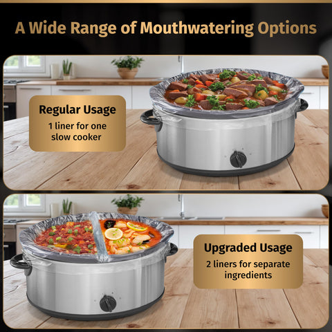 Matiks liners fit 3 to 10 quart pots for flexible meals.