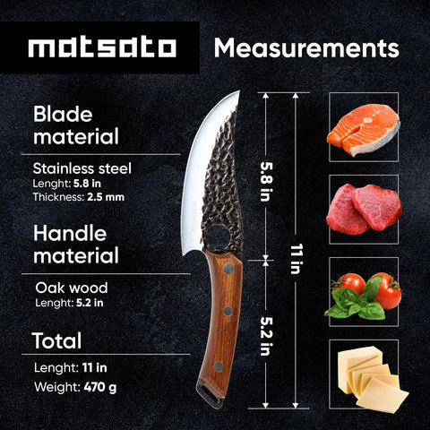 Matsato chef knife stainless steel blade delivers lasting sharpness