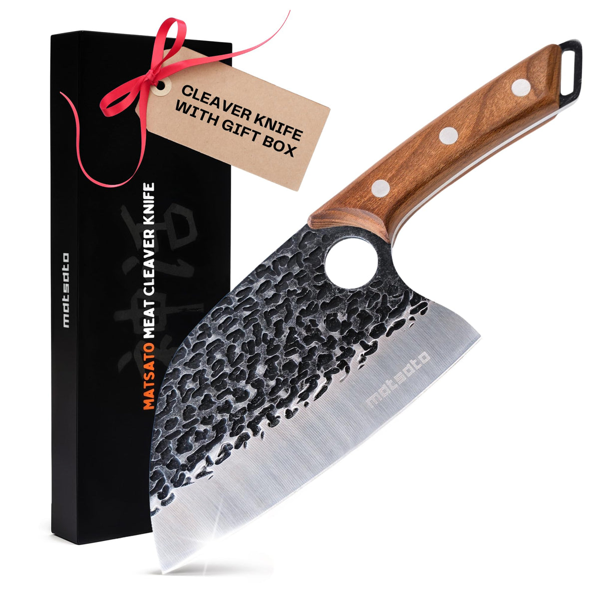 Matsato cleaver blade close-up showing sharp edge for precise cuts.