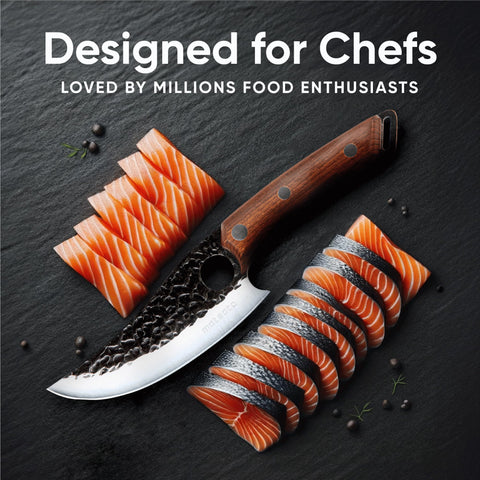 Matsato multi-purpose knife excels at chopping vegetables, meats, and herbs.