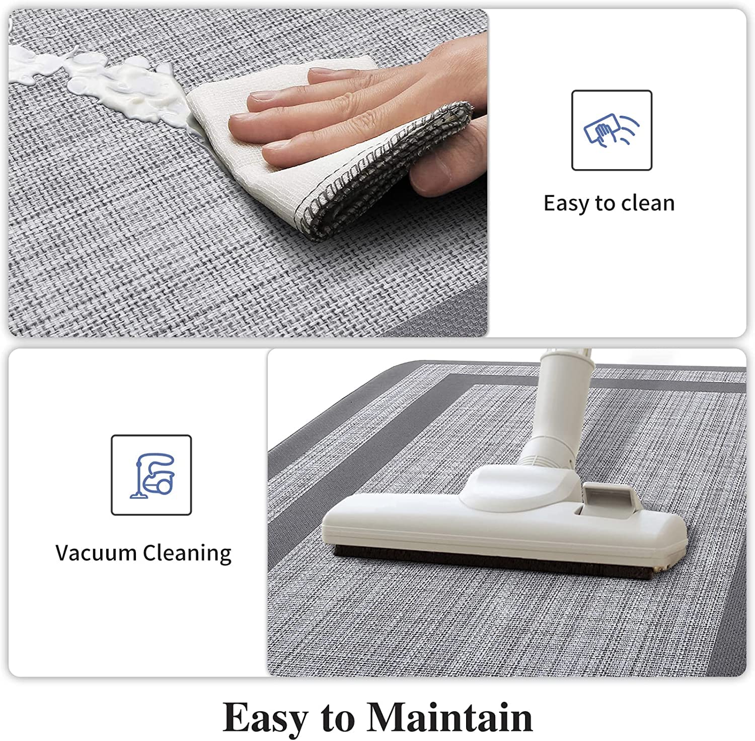Mattitude gray kitchen mats blend with décor while providing enduring support