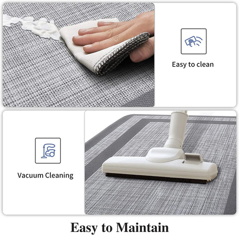 Mattitude gray kitchen mats blend with décor while providing enduring support