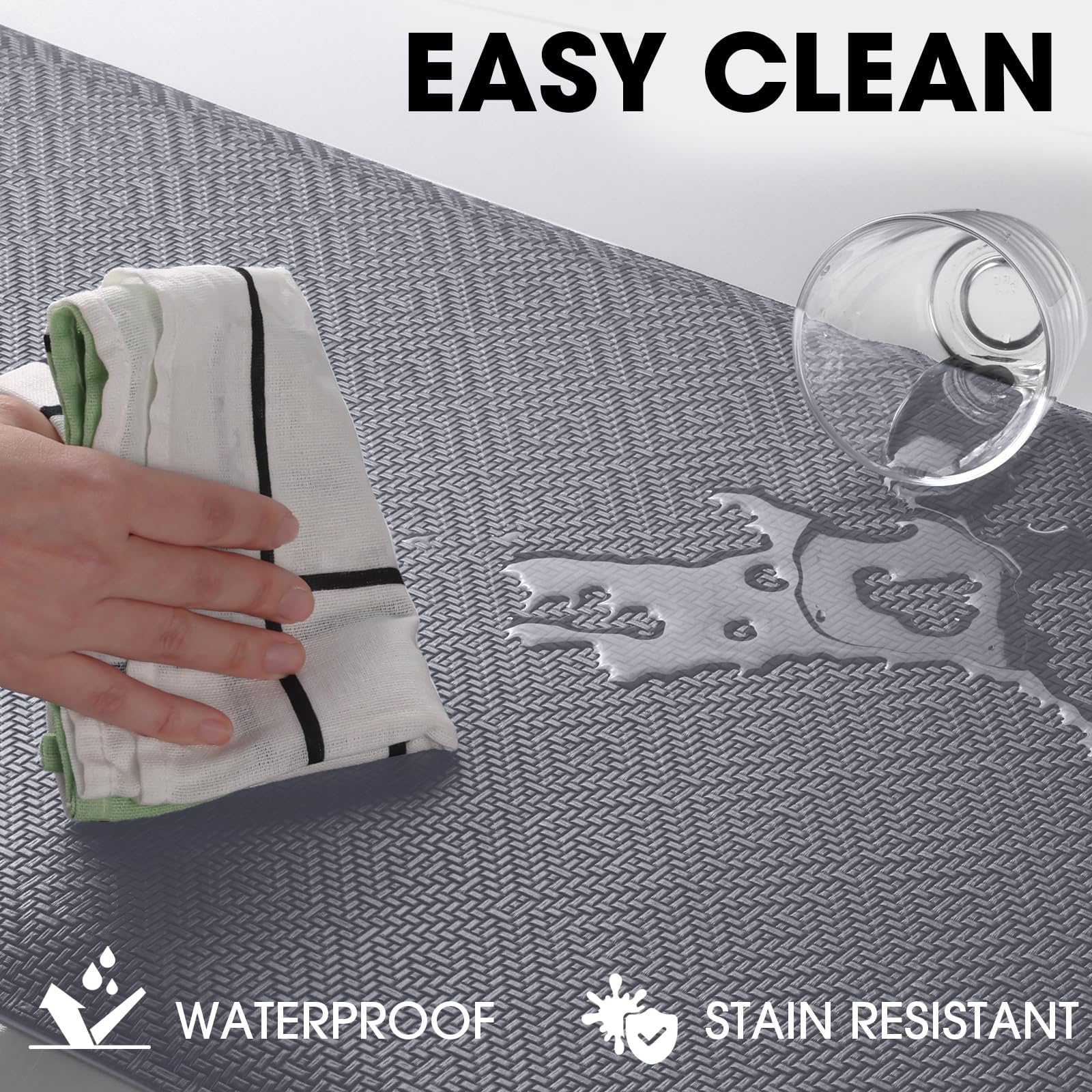 Mattitude kitchen mat anti-slip bottom demonstrates secure footing on floors