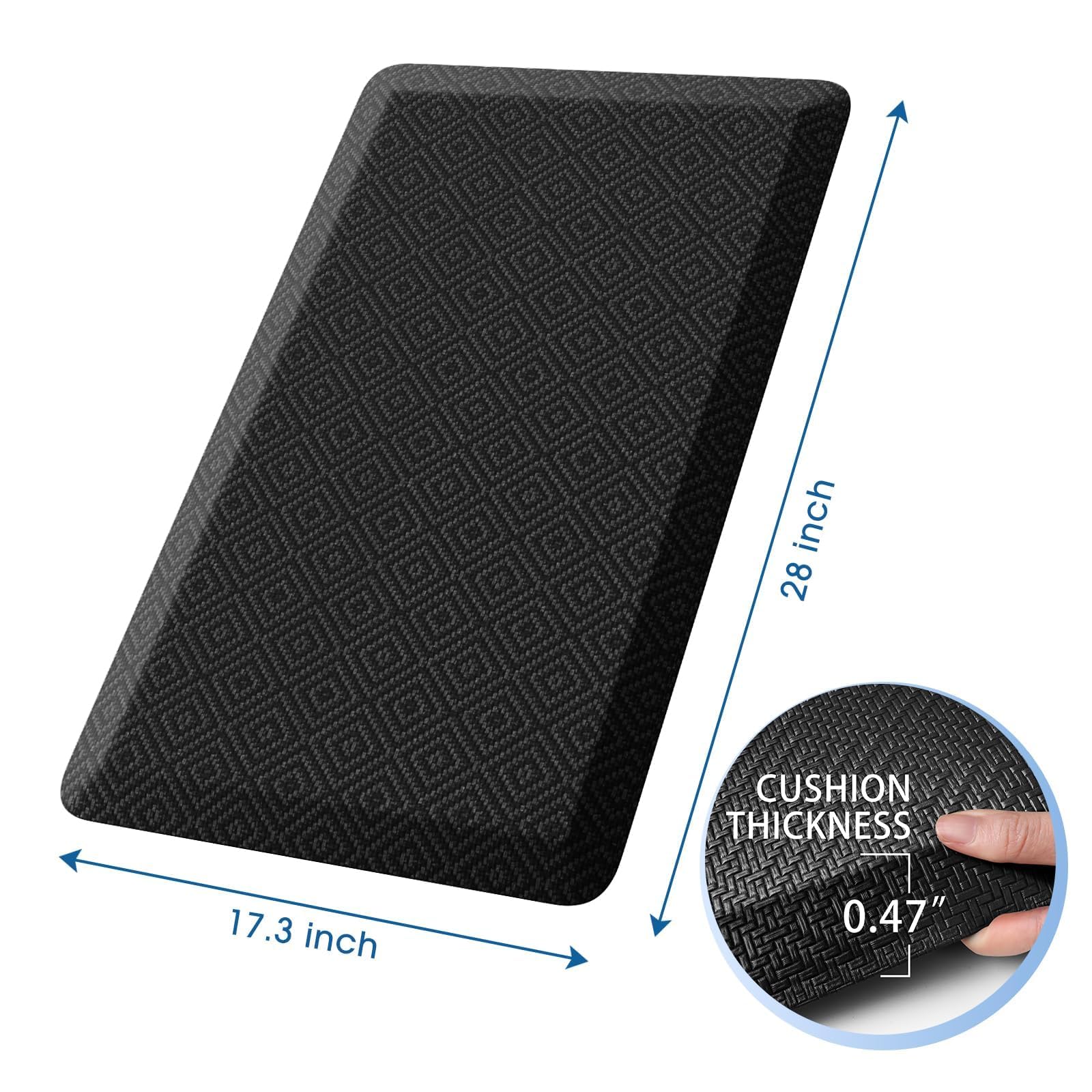 Mattitude kitchen mat anti-slip bottom helps prevent slips on wet floors.