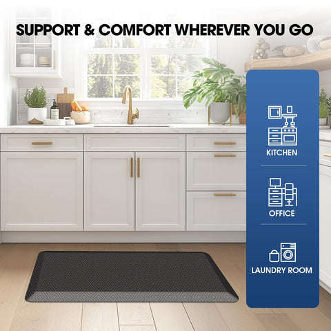 Mattitude Kitchen Mat gets wiped clean, ensuring easy maintenance