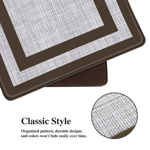 Mattitude kitchen mat with non-slip backing to prevent shifting.
