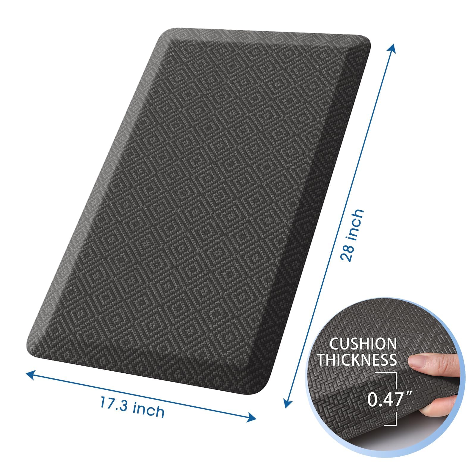 Mattitude Kitchen Mat bottom reveals slip-resistant surface for safer standing