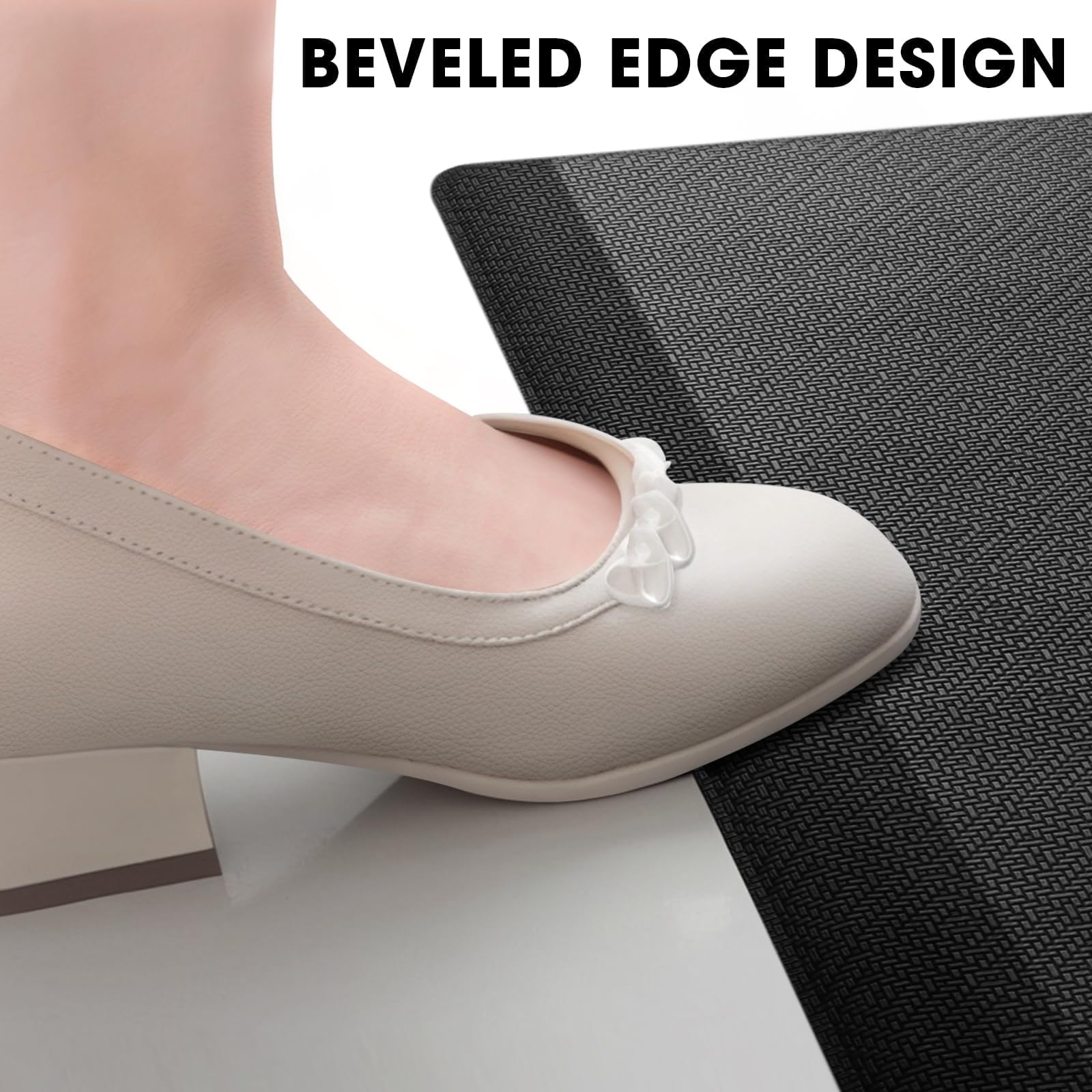 Mattitude kitchen mat stain-resistant surface stays clean during meal prep.