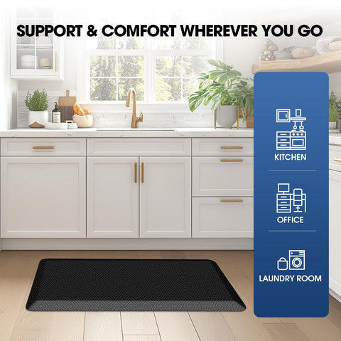 Mattitude kitchen mat versatile design fits kitchens, sinks, and laundry areas.