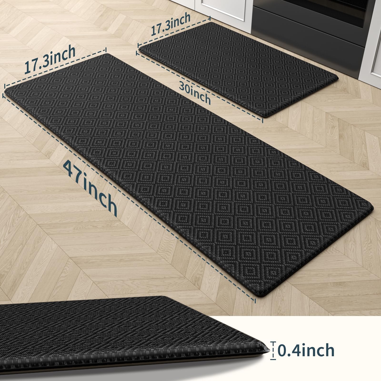 Mattitude Kitchen Mat waterproof surface protects floors from spills and stains