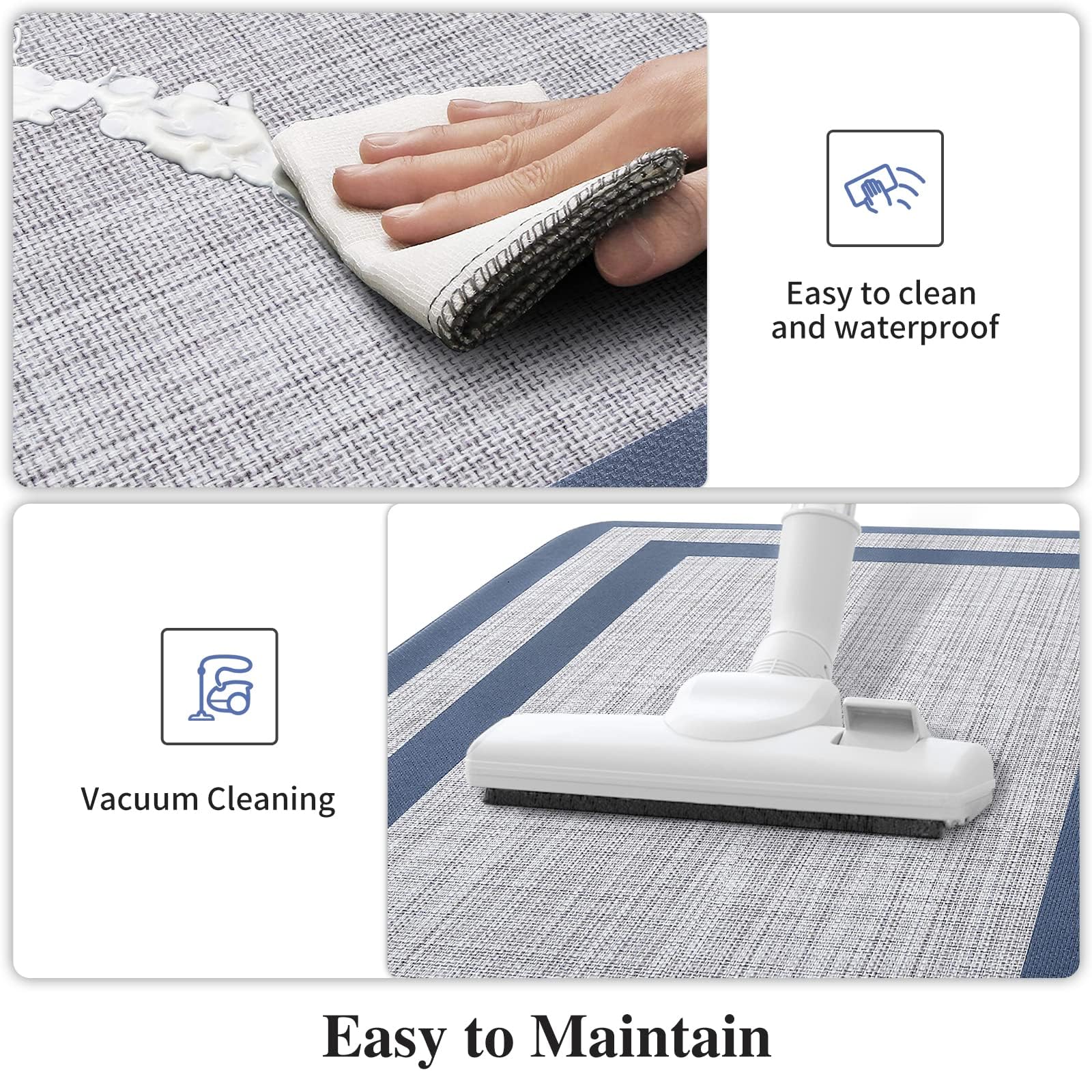 Mattitude Kitchen Mats easy-clean design simplifies wiping up messes after cooking.