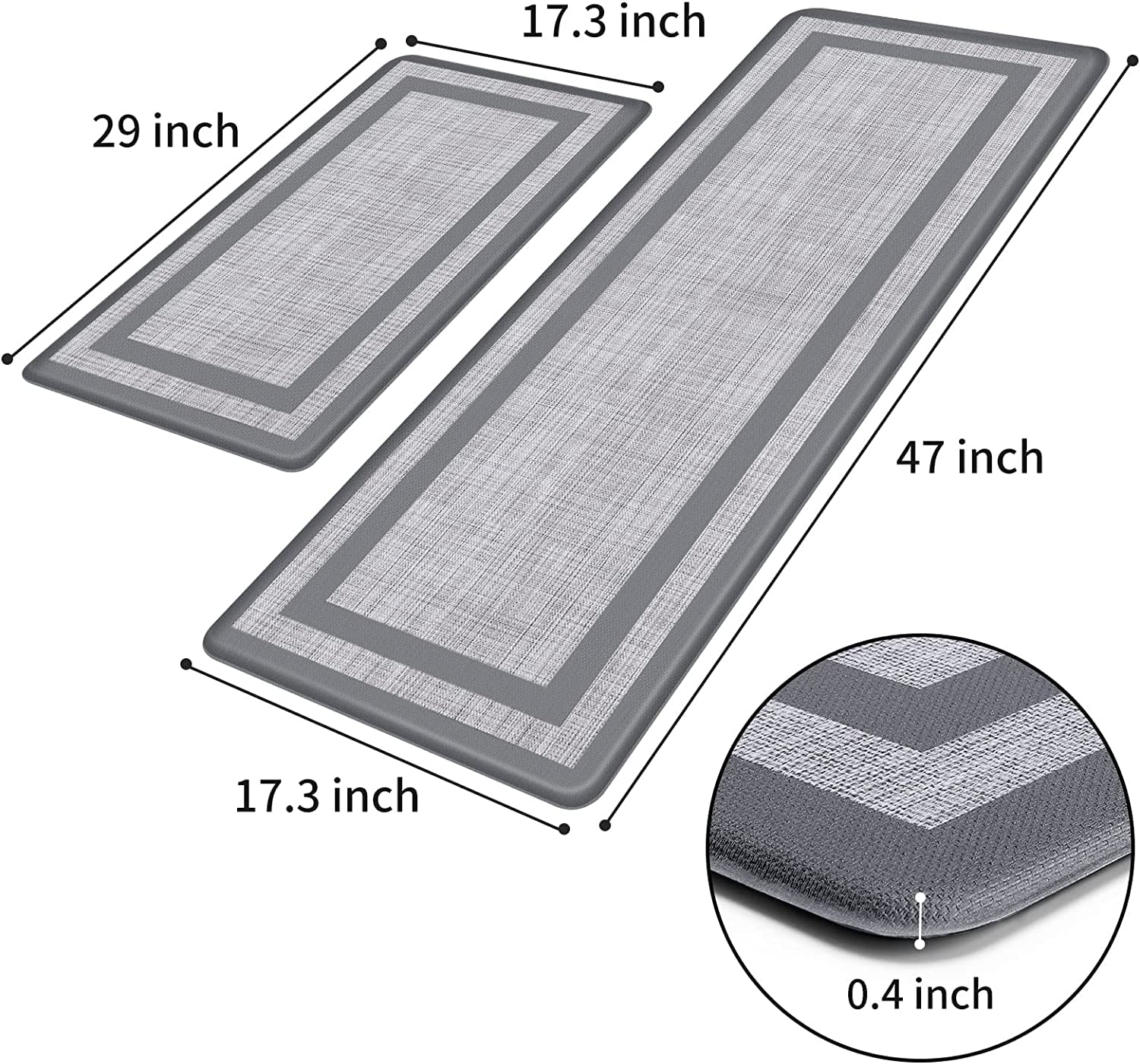 Mattitude kitchen mats close-up texture shows cushioned surface for standing comfort