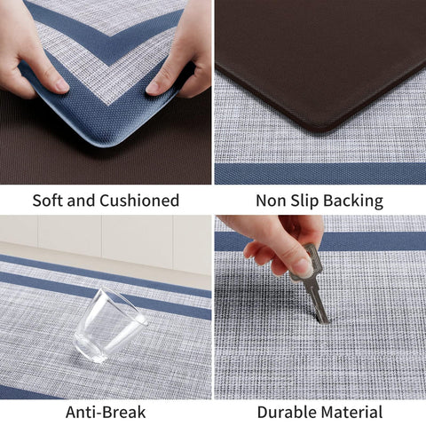 Mattitude Kitchen Mats non-slip backing keeps mats securely in place on dry floors.