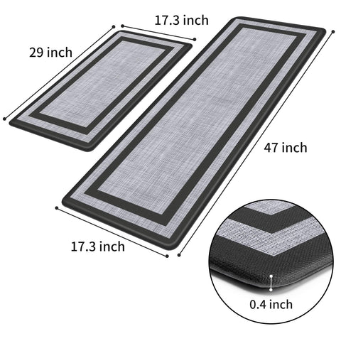 Mattitude mats feature a non-slip backing to keep in place on kitchen floors.