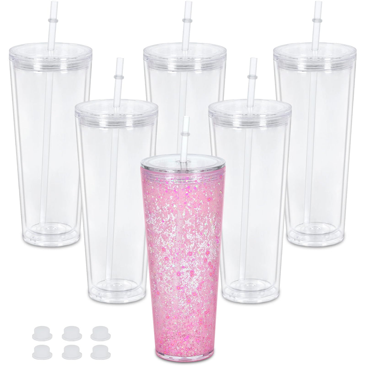 Maucircol 24oz snowglobe tumbler with glitter-ready dome for DIY crafts