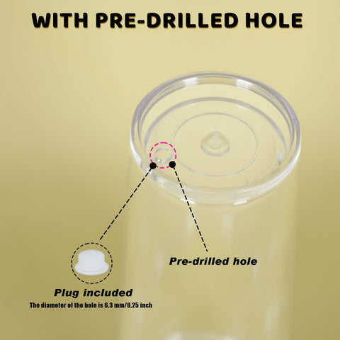 Maucircol pre-drilled hole for glitter inserts enables easy DIY snow globe cups