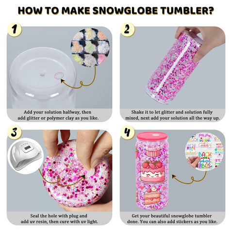 Maucircol snowglobe tumbler with clear lid for secure use.