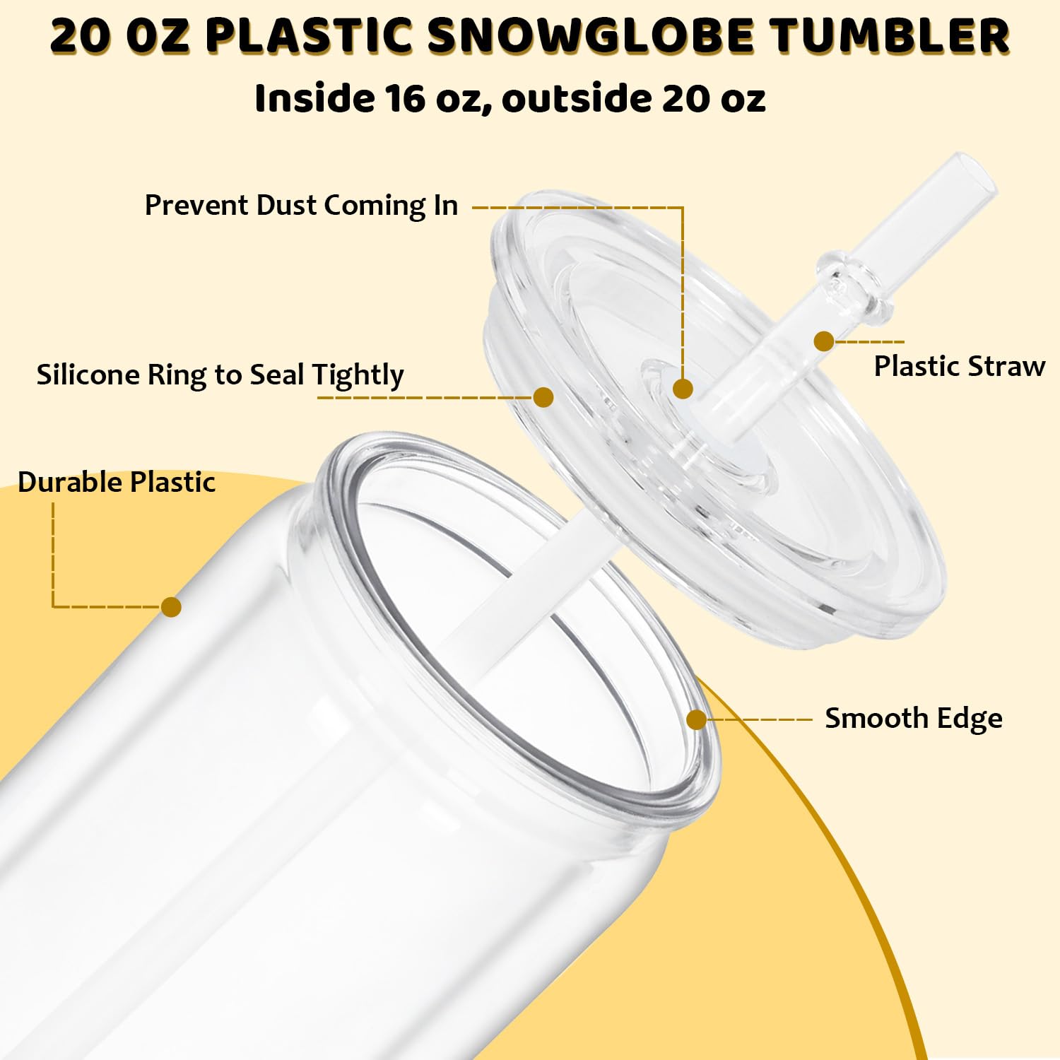 Maucircol pre-drilled-hole snowglobe tumbler ready for custom glitter inserts.