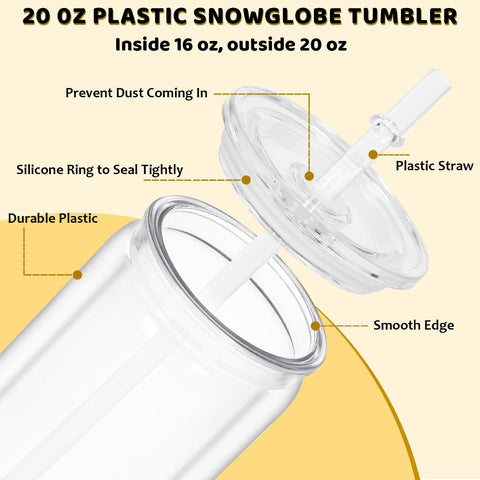 Maucircol pre-drilled-hole snowglobe tumbler ready for custom glitter inserts.
