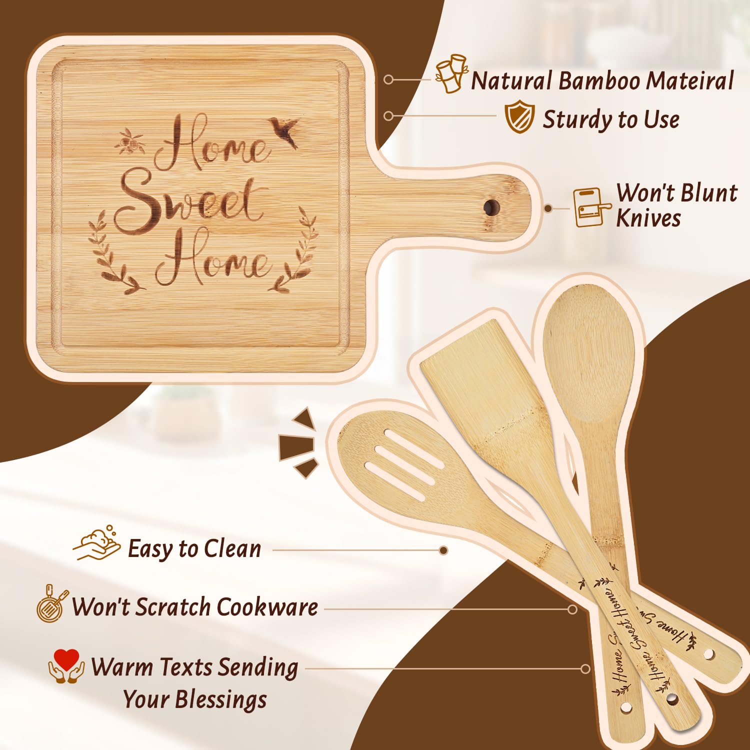 Maustic cooking spoons set for easy kitchen prep