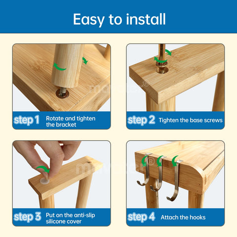 MAVOTER wipe-clean bamboo surface simplifies kitchen maintenance.