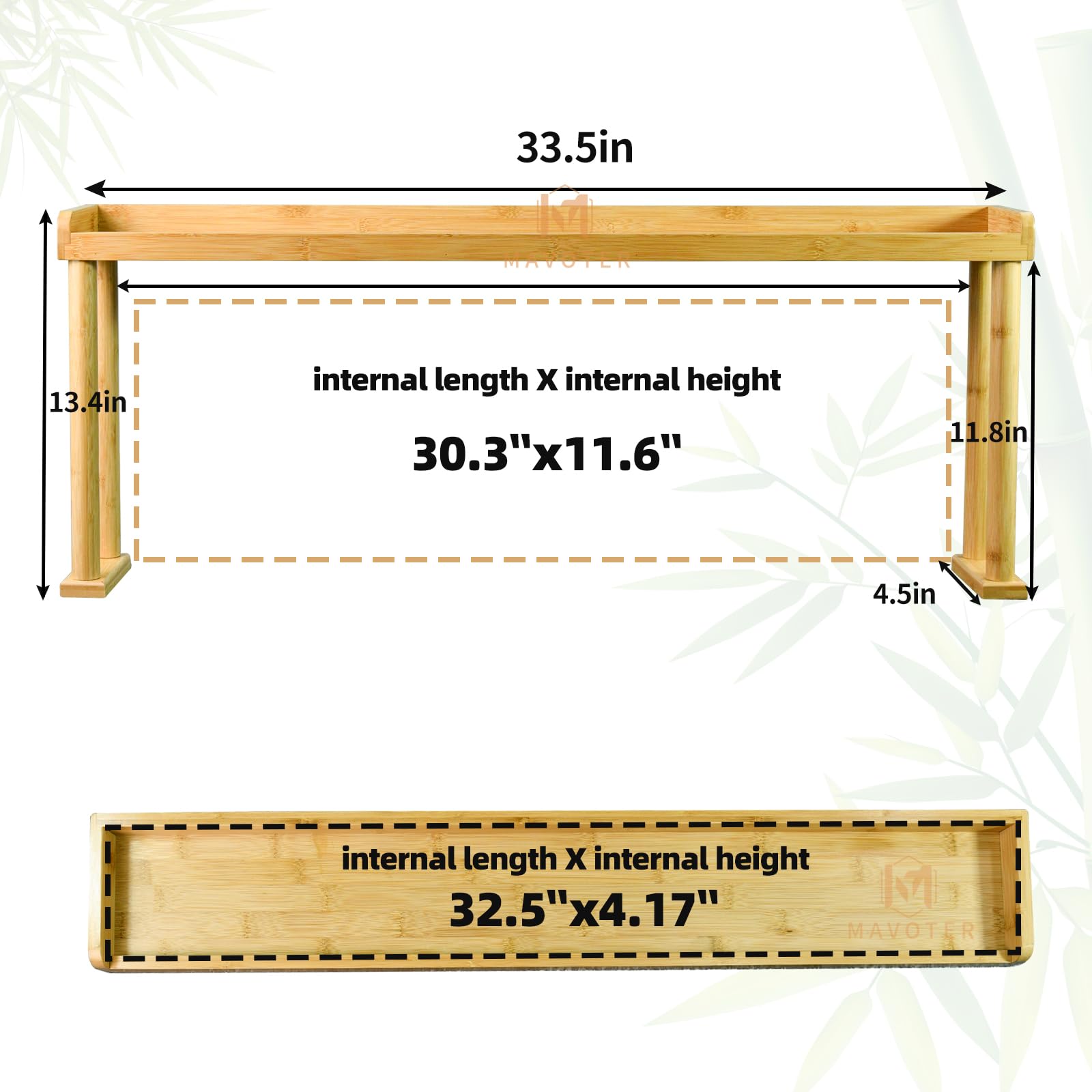 MAVOTER stove shelf with six hooks for organized jars and tools.