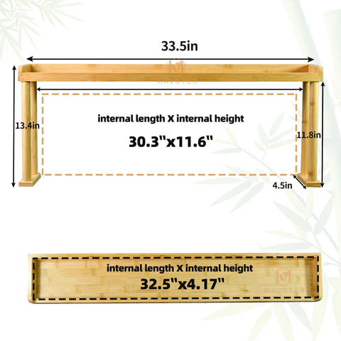 MAVOTER stove shelf with six hooks for organized jars and tools.