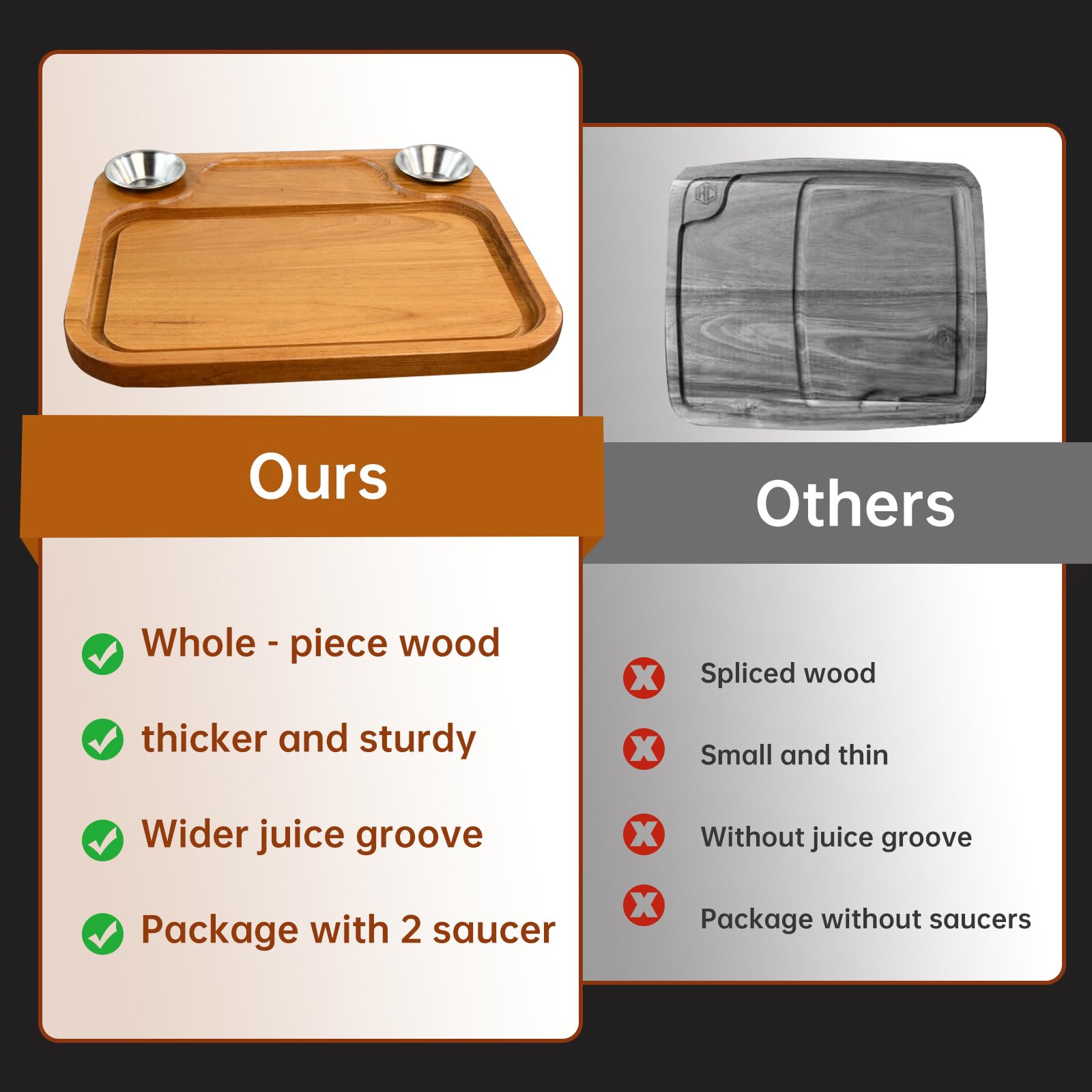 MAVOTER wood grain detail on serving board for rustic presentation