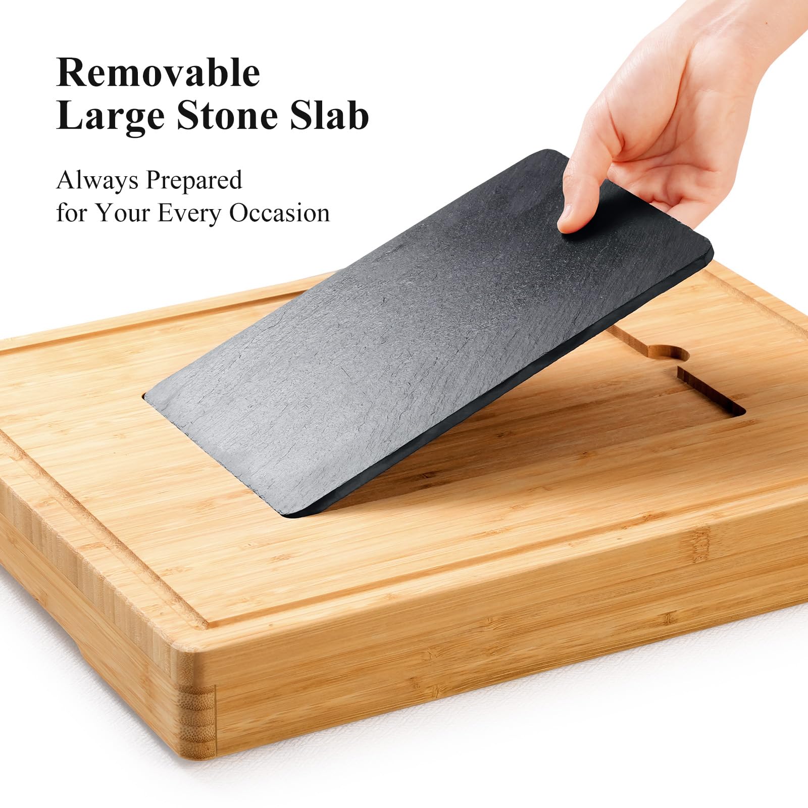 Maxboro bamboo construction offers a durable food safe surface