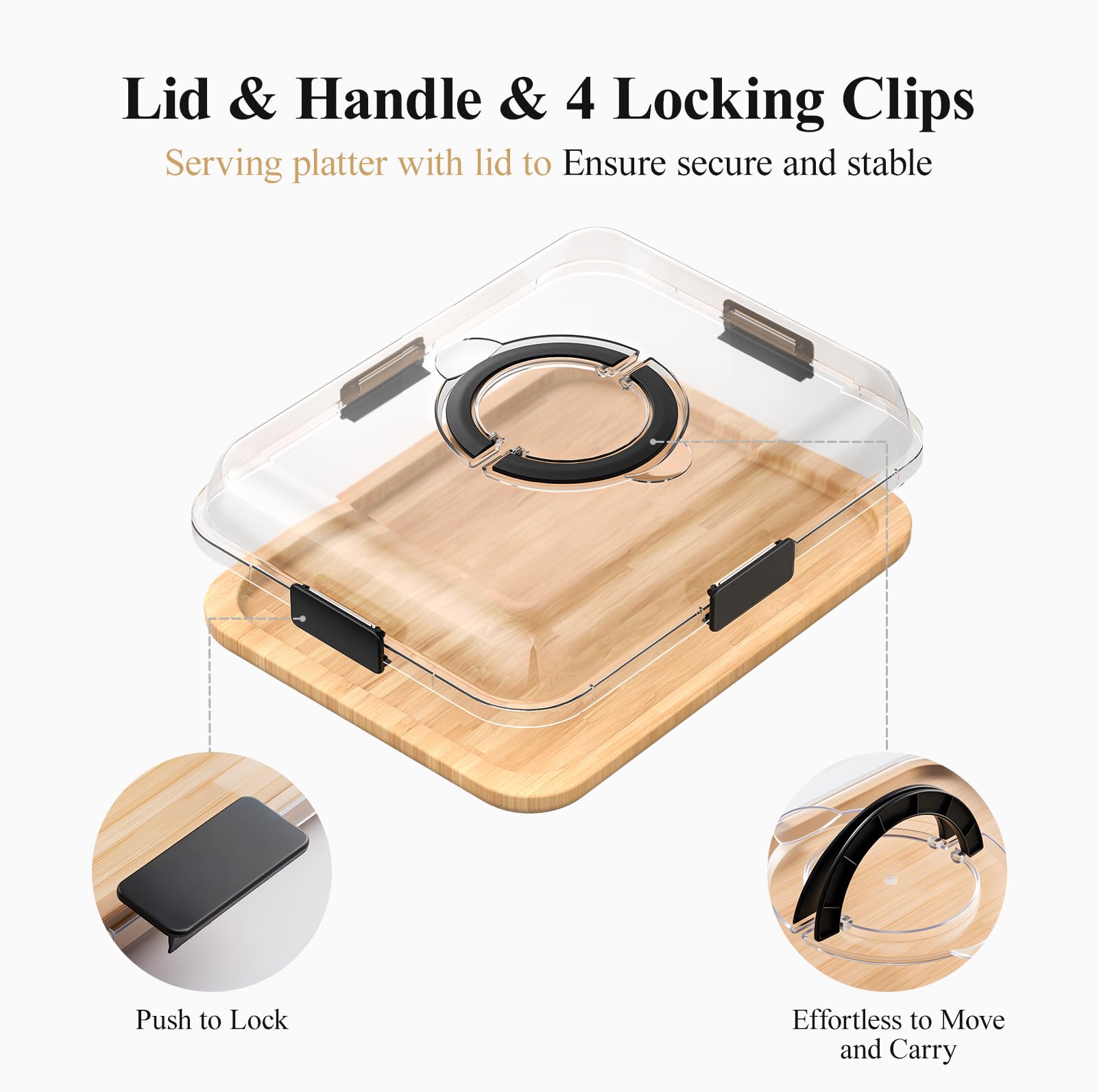 Maxboro Charcuterie Board handle enables steady carrying for picnics and gatherings.