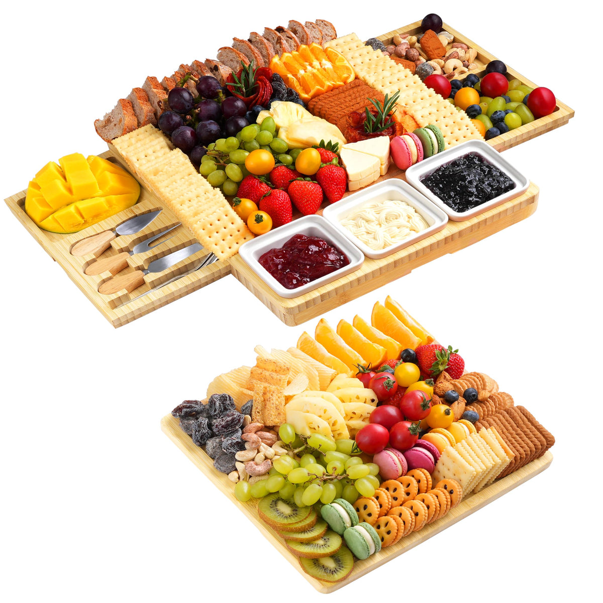 Maxboro charcuterie board with knife set for stylish entertaining.