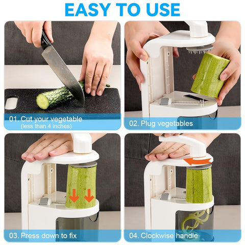 Maxceysen spiralizer 2-cup container catches spirals to reduce mess