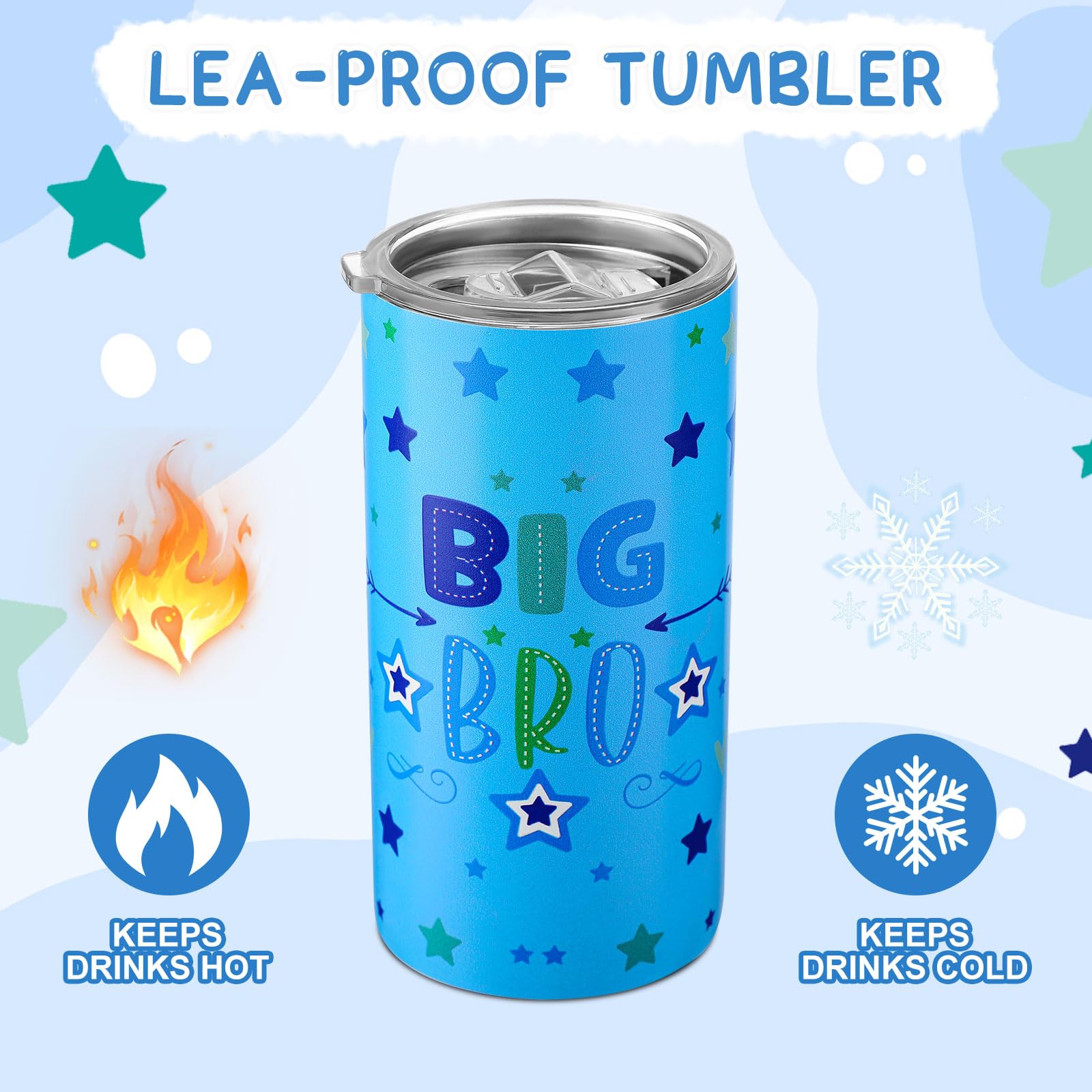 Maxcheck 12oz stainless steel mug in blue seen from angle view
