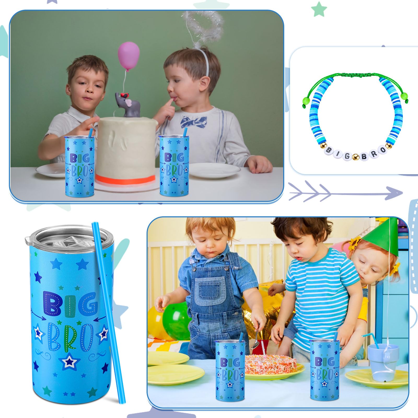 Maxcheck big brother design motif with stars and hearts for themed gifts