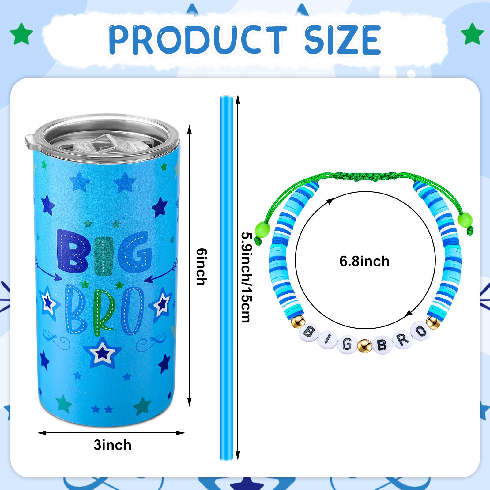 Maxcheck gift set features blue stars and hearts design for welcoming big bro