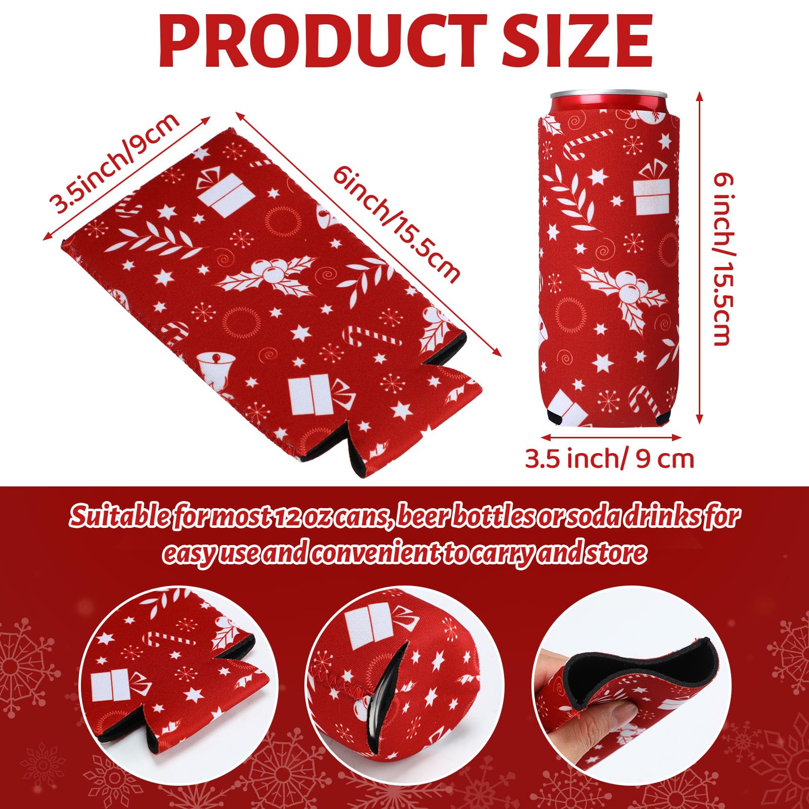 Maxcheck snowman design beer sleeve adds holiday charm while insulating your drink.